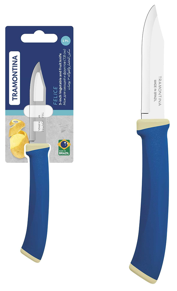 Фото - Нож для овощей Tramontina FELICE blue 7,8 см (23490/113)