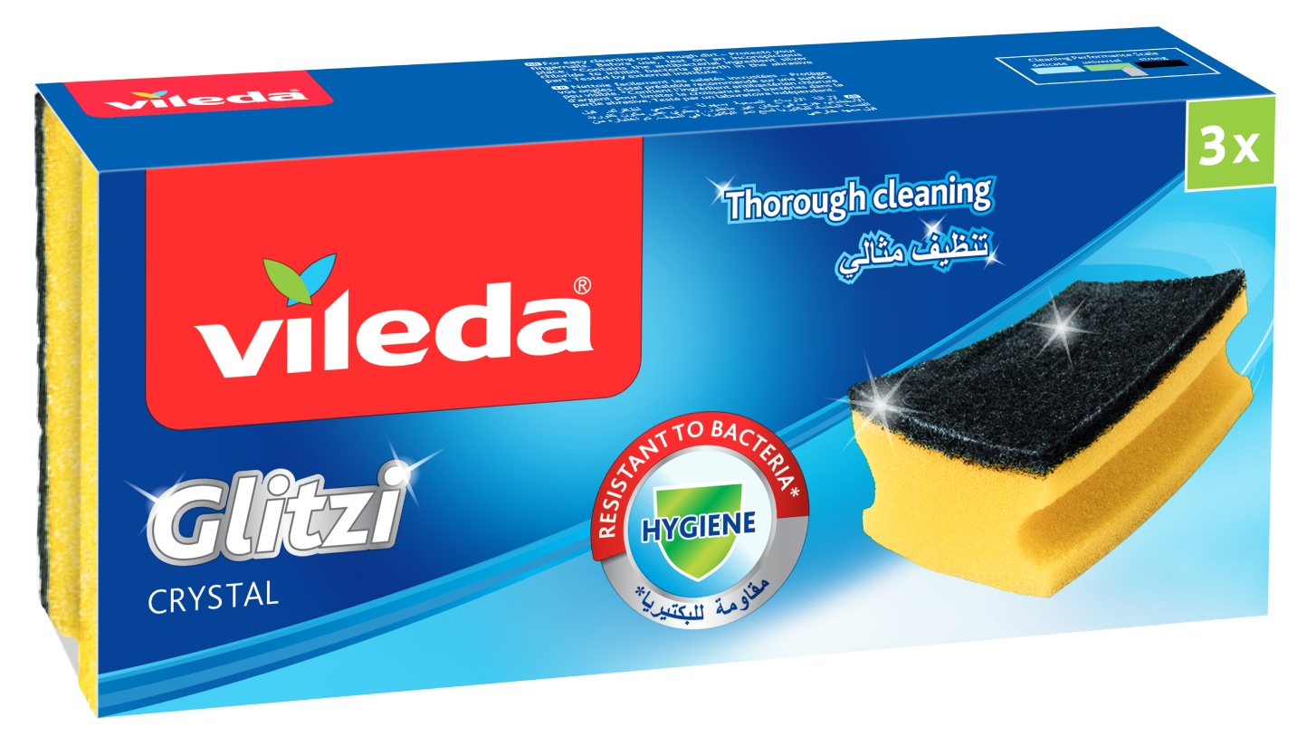 Набор губок поролоновых для мытья посуды Vileda Глитци 3 шт.  (3838447000331) - Фото 1
