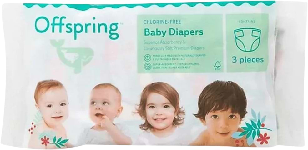 Одноразові підгузки Offspring розмір S, 3 шт, семпл (DP-OI-FTT-S3P) - Фото 1