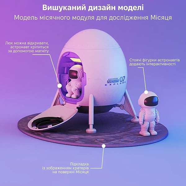 Фото - Нічник дитячий INSPIRE лазерний проектор зоряного неба Астронавт (LWS-R-6)