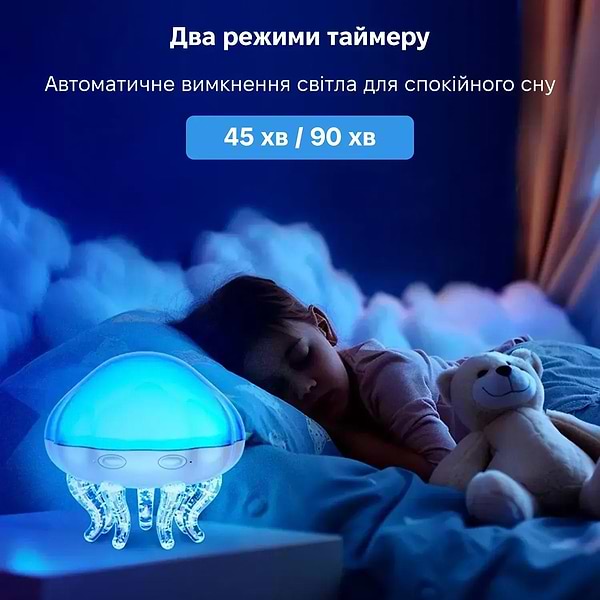 Фото - Ночник детский INSPIRE лазерный проектор звездного неба Медуза (LWS-R-2)