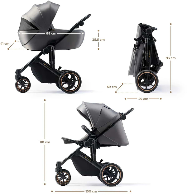 Фото - Коляска універсальна 2 в 1 Kinderkraft Prime 2 Shadow Grey (KSPRIM02GRY2000)