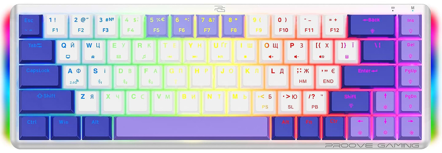 Клавиатура беспроводная игровая Proove Gaming AFK Ukraine Layout white (WKAFK1022002) - Фото 1