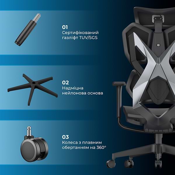 Фото - Крісло для геймерів Sihoo Xallking X5C Mesh Black (X5C-301)