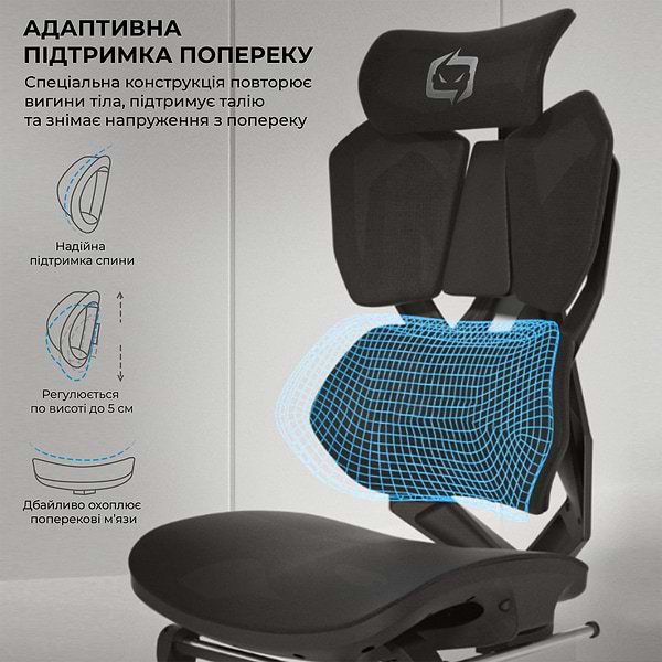 Фото - Крісло для геймерів Sihoo Xallking X5C Mesh Black (X5C-301)