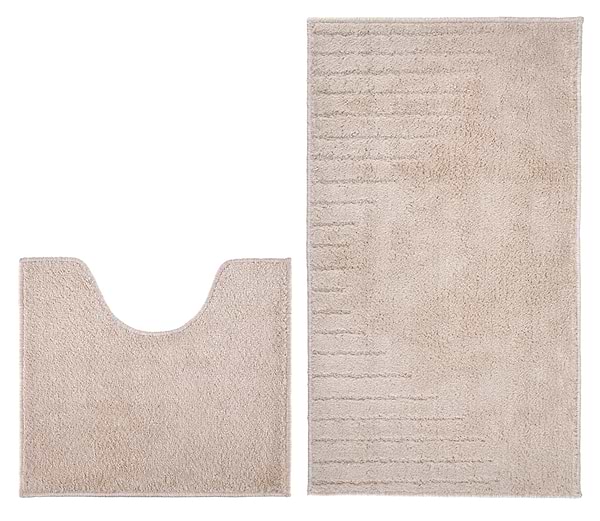 Фото - Коврик для ванной комнаты DarianA Joy 57x100+57x50 с вырезом молочный (1000010463)