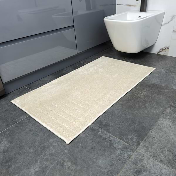 Фото - Коврик для ванной комнаты DarianA Joy 57x100+57x50 с вырезом молочный (1000010463)
