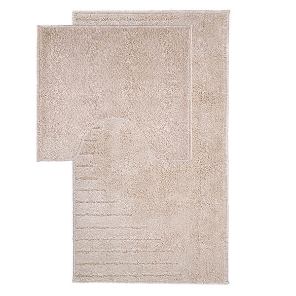 Фото - Коврик для ванной комнаты DarianA Joy 57x100+57x50 с вырезом молочный (1000010463)