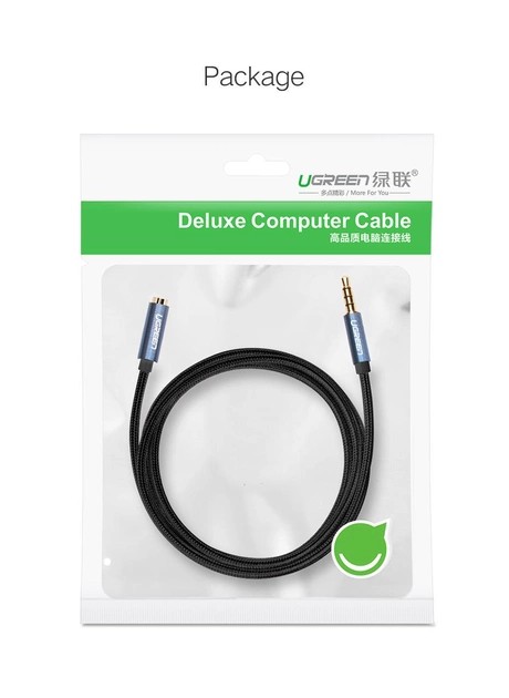 Фото - Кабель 3.5 мм -3.5 мм UGREEN AV118 3.5mm Male to 3.5mm Female Extensioin Cable 1m Blue (40673)