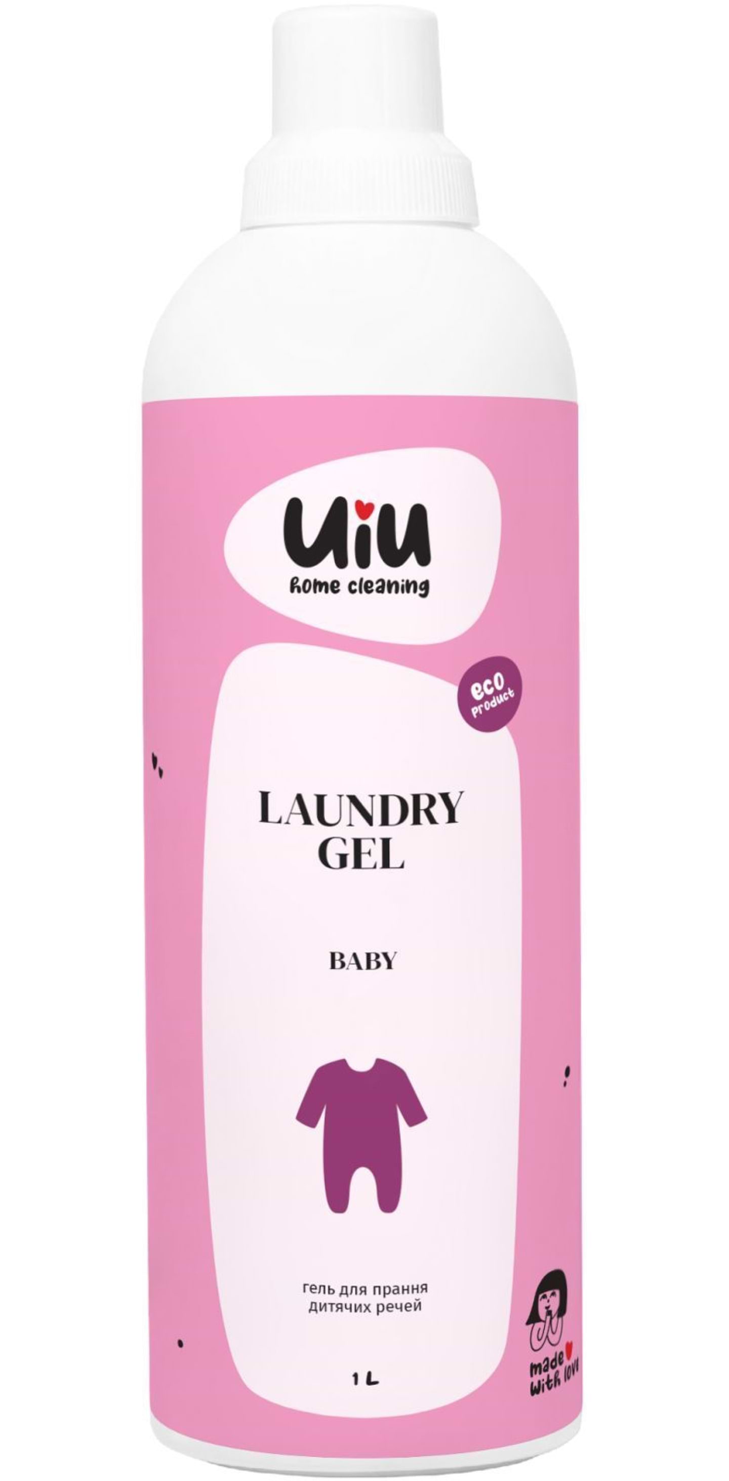 Гель для прання UIU для дитячих речей без аромату 1 л (4820152332974)