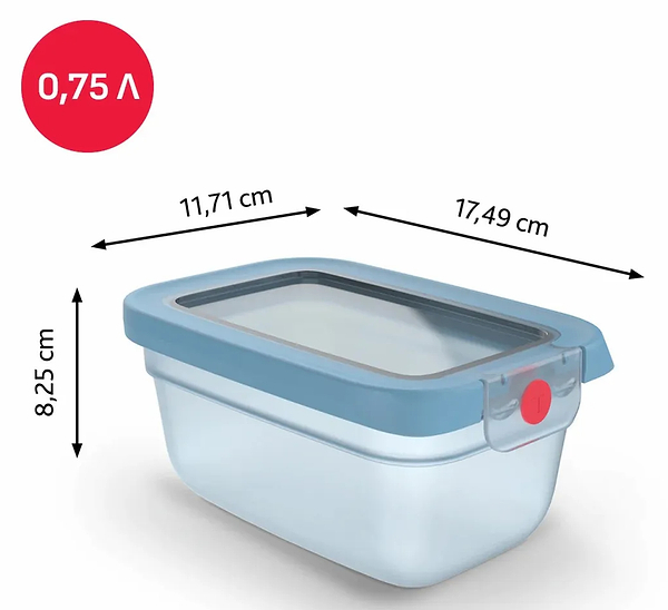 Фото - Ємність для зберігання Tefal N1210410 ONECLICK, 0,75 л блакитний