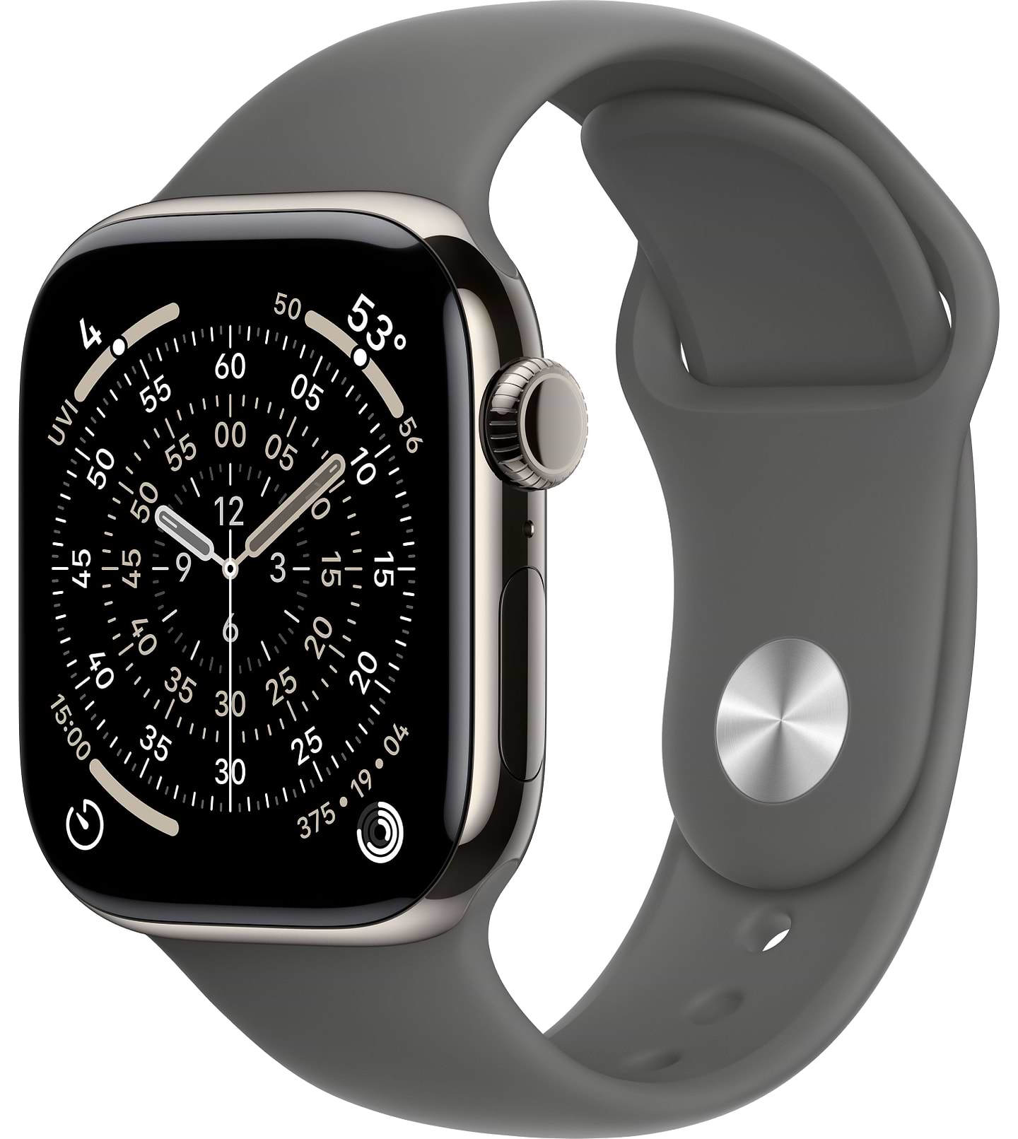 Смарт-годинник Apple Watch Series 11 GPS + eSIM 42mm Natural Titanium Case with Stone Grey Sport Band - S/M - Фото 1