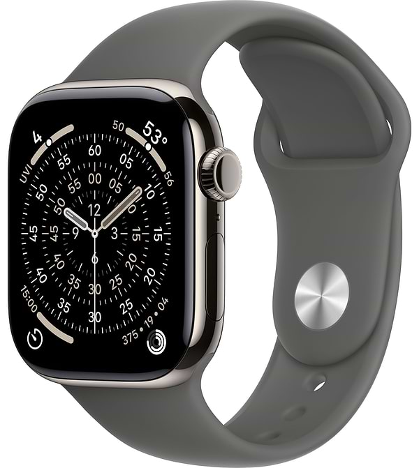 Фото - Смарт-часы Apple Watch Series 11 GPS + eSIM 42mm Natural Titanium Case with Stone Grey Sport Band - S/M