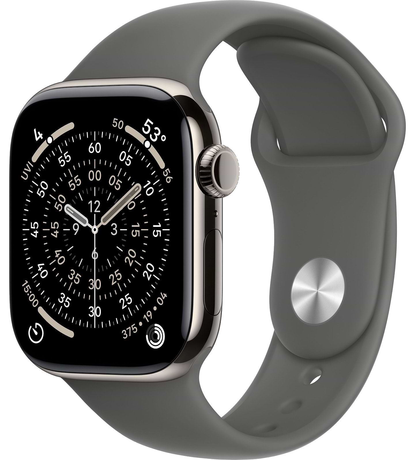 Смарт-годинник Apple Watch Series 11 GPS + eSIM 42mm Natural Titanium Case with Stone Grey Sport Band - S/M - Фото 1