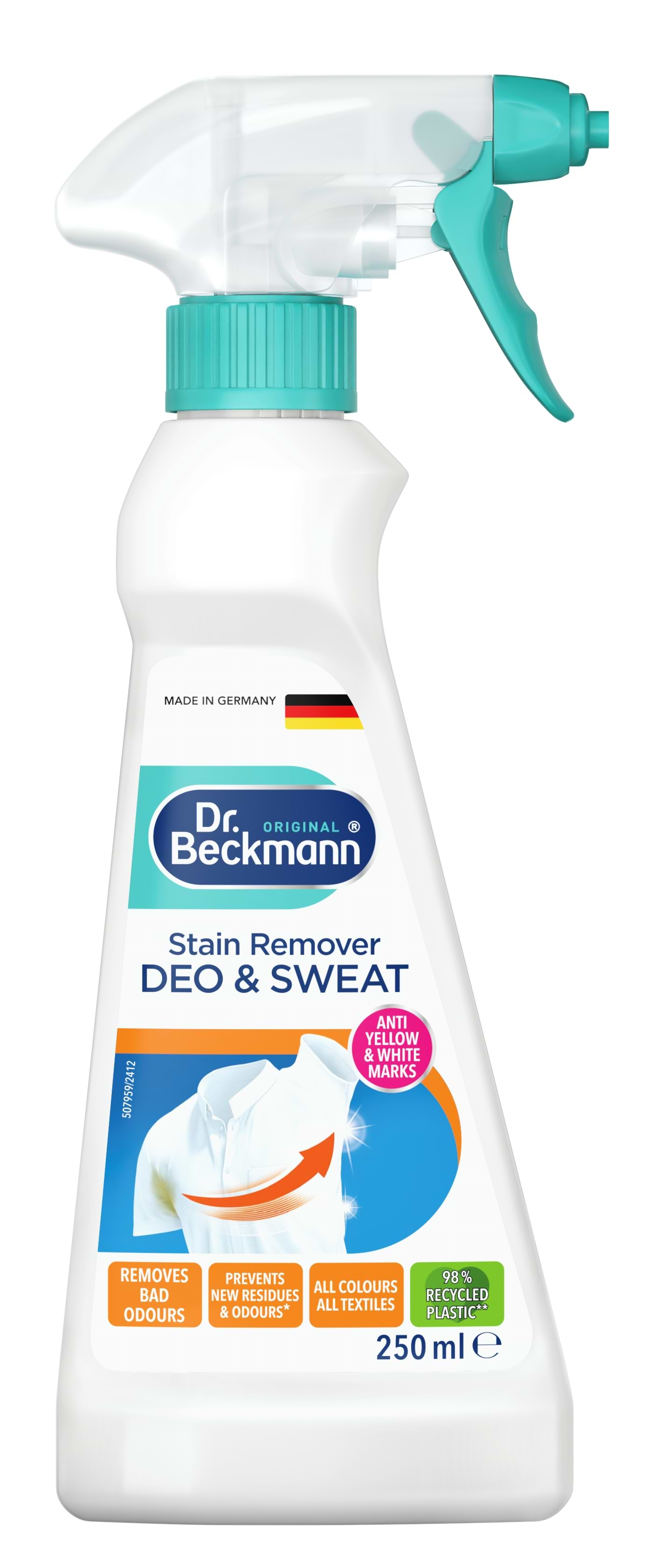 Средство для удаления пятен Dr.BECKMANN Спрей от дезодоранта и пота 250 мл (4008455541112) - Фото 1