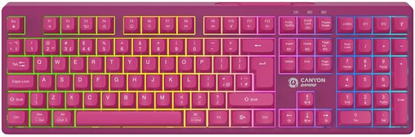 Фото - Клавиатура беспроводная игровая Canyon Fortnax GKW-2 RGB 2.4GHz+BT+USB Pink (CND-SKBW2)