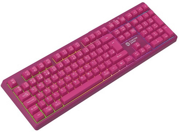 Фото - Клавиатура беспроводная игровая Canyon Fortnax GKW-2 RGB 2.4GHz+BT+USB Pink (CND-SKBW2)