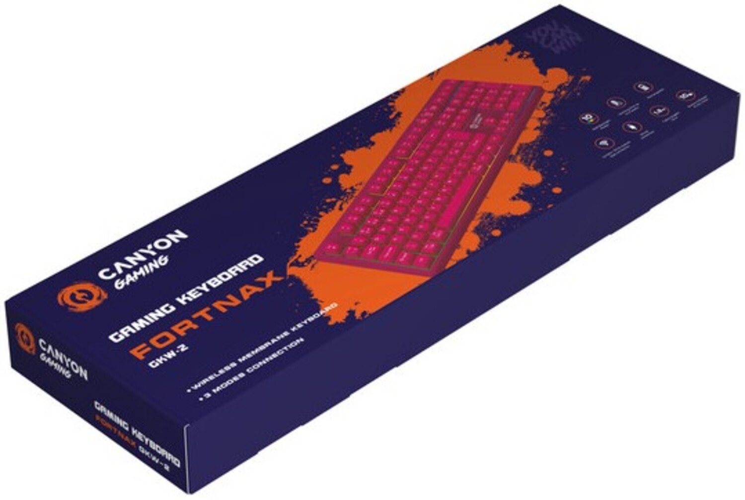 Фото - Клавиатура беспроводная игровая Canyon Fortnax GKW-2 RGB 2.4GHz+BT+USB Pink (CND-SKBW2)
