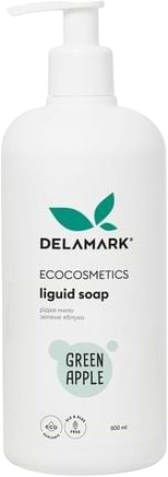 Рідке мило для рук DeLaMark та тіла Зелене яблуко 0.5 л (4820152330833) - Фото 1
