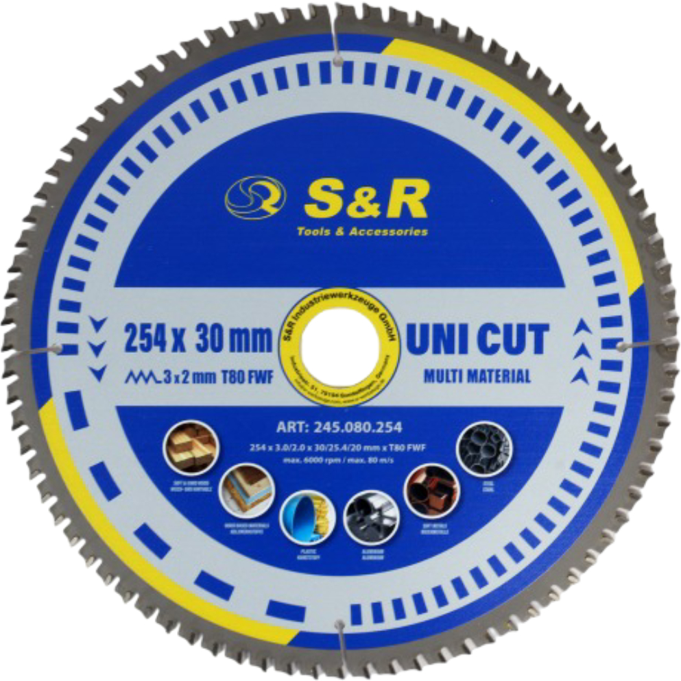 Круг відрізний по дереву S&R UniCut Meister FWF 254x30x3 мм (245080254)