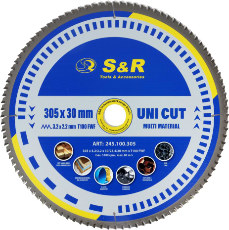 Круг відрізний по дереву S&R UniCut Meister FWF 305x30x3,2 мм (245100305)