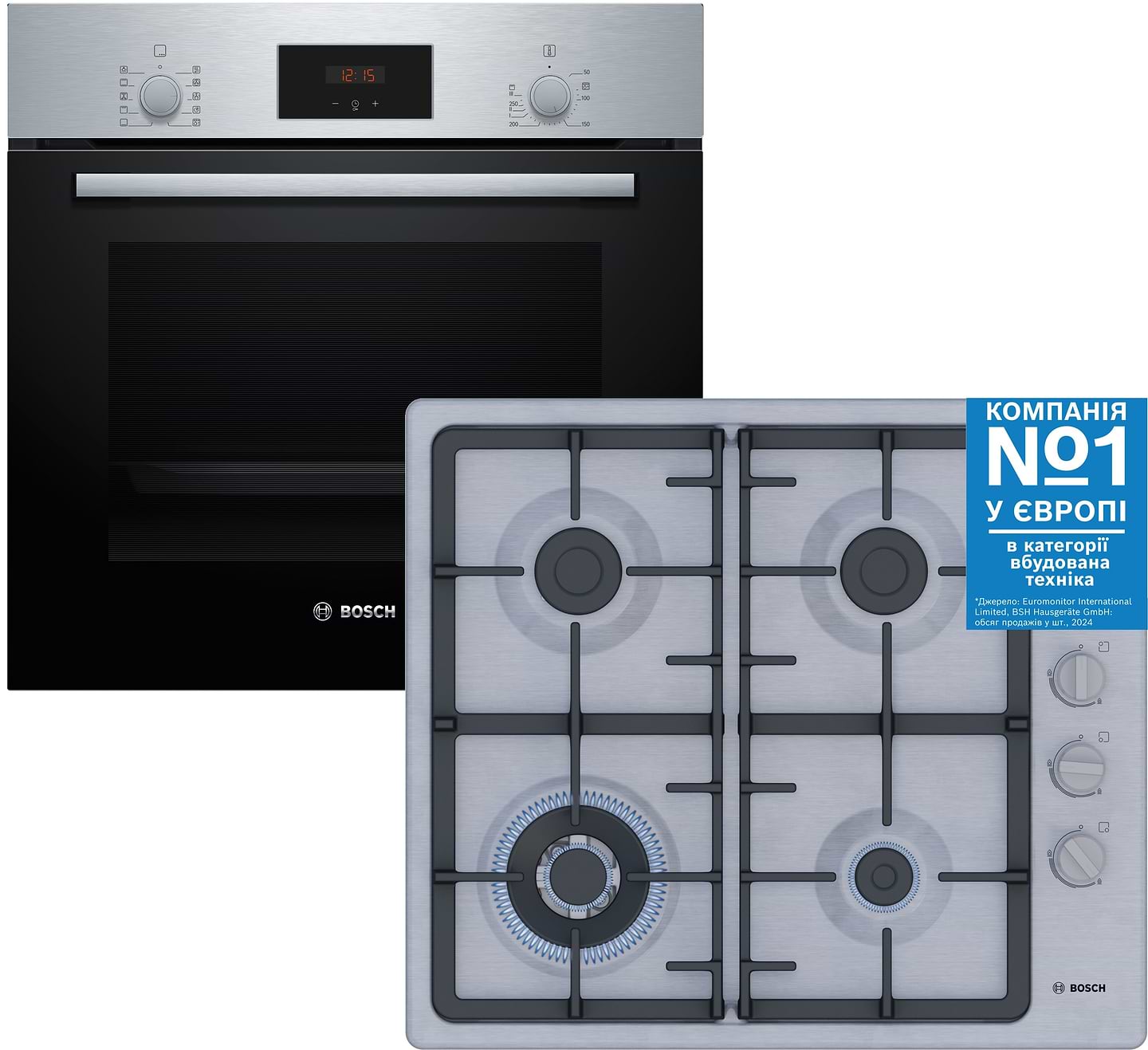 Комплект техники Bosch Духовой шкаф + Варочная панель Bosch HBF512BS1T + PBH6C5K90R - Фото 1
