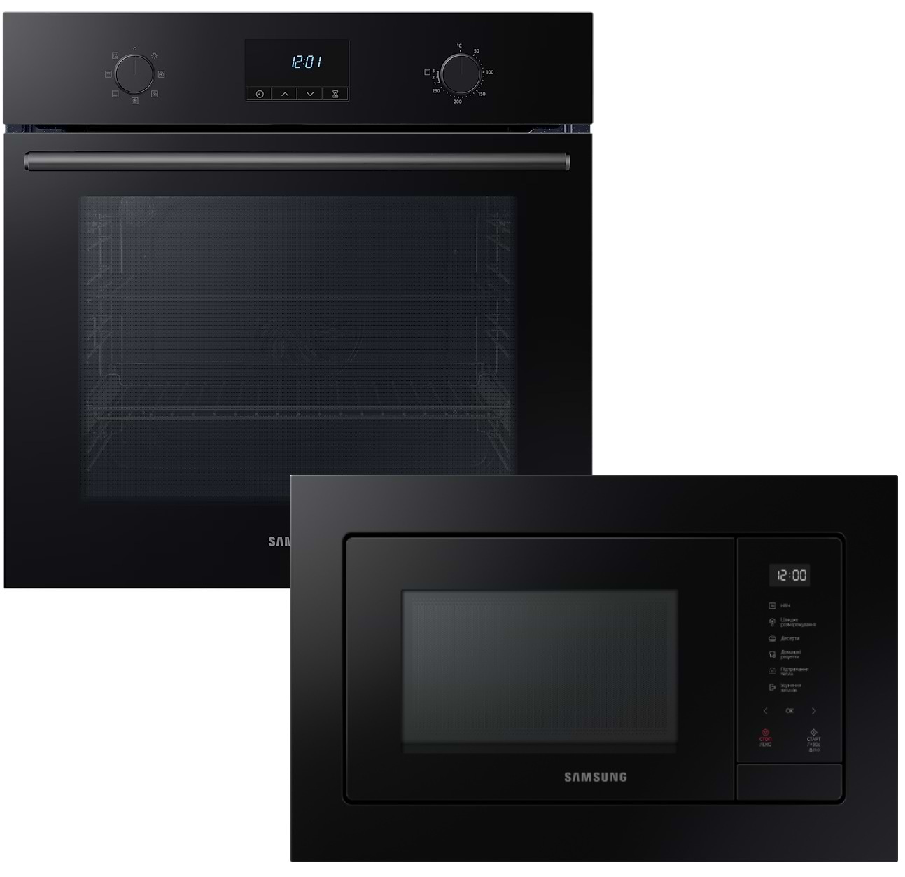 Комплект техніки Samsung Духова шафа + Мікрохвильова піч вбудована Samsung NV68A1110RB/WT + MS23A7118AK/UA - Фото 1