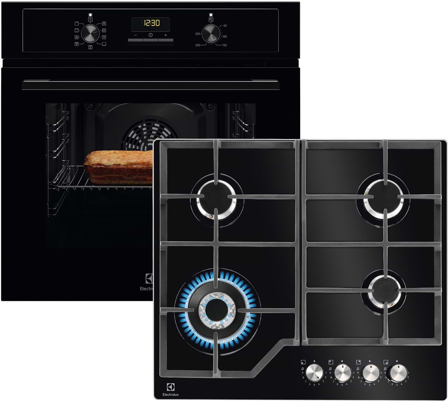 Комплект техники Electrolux Духовой шкаф + Варочная панель Electrolux EOF3H50BK + KGG64362K - Фото 1
