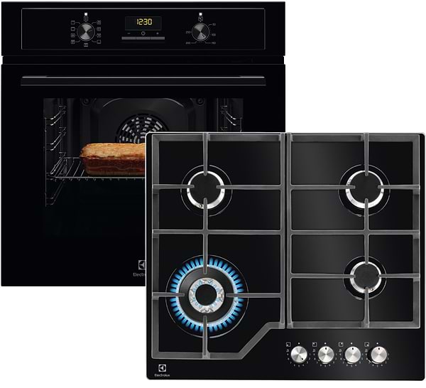 Фото - Комплект техніки Electrolux Духова шафа + Варильна поверхня Electrolux EOF5C50BZ + KDI641723K