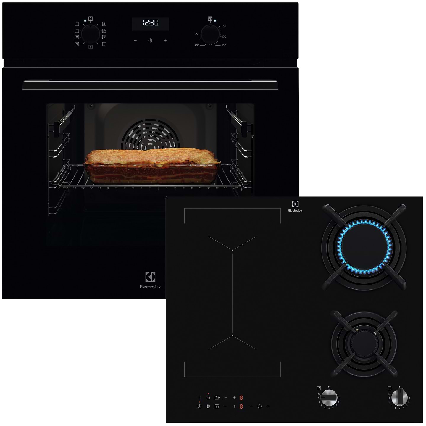 Комплект техники Electrolux Духовой шкаф + Варочная панель Electrolux EOF5C50BZ + KDI641723K - Фото 1