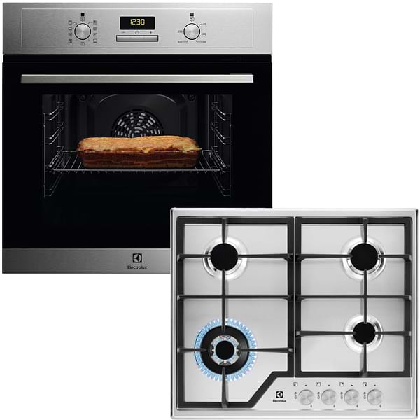 Фото - Комплект техники Electrolux Духовой шкаф + Варочная панель Electrolux EOF3H40BX + EGS6436SX