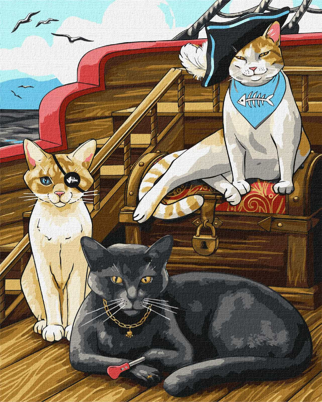 Картина по номерам Ideyka Пушистые пираты 40х50 см (KHO6568)