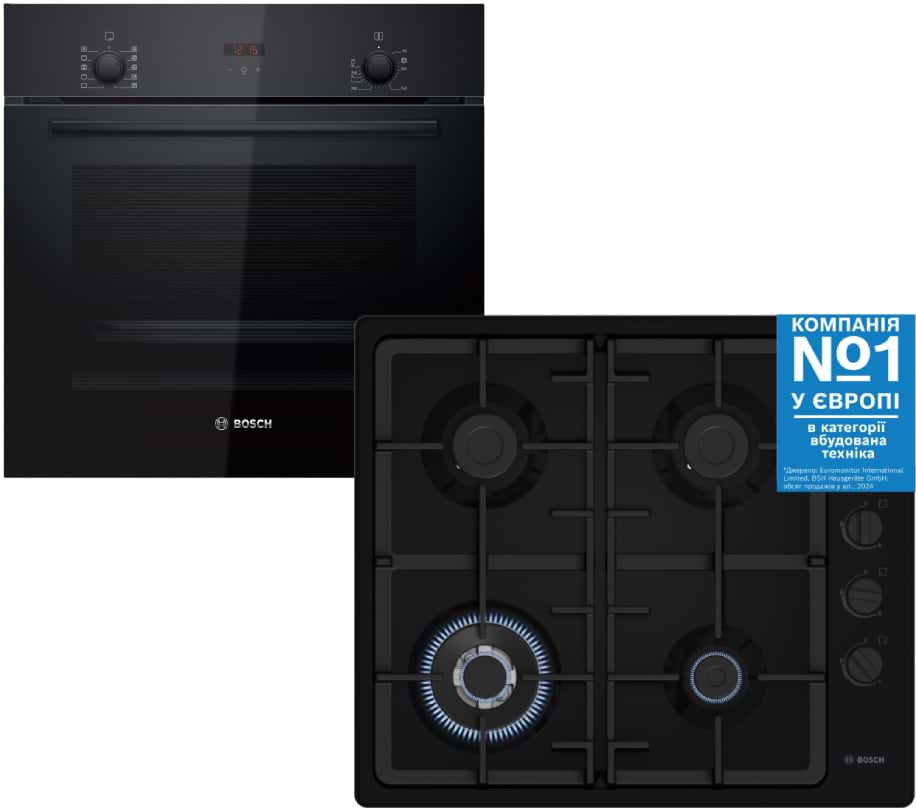 Комплект техники Bosch Духовой шкаф + Варочная панель Bosch HBF512BB1T + PBH6C6K90R - Фото 1
