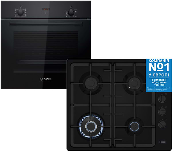 Фото - Комплект техники Bosch Духовой шкаф + Варочная панель Bosch HBF512BB1T + PBH6C6K90R