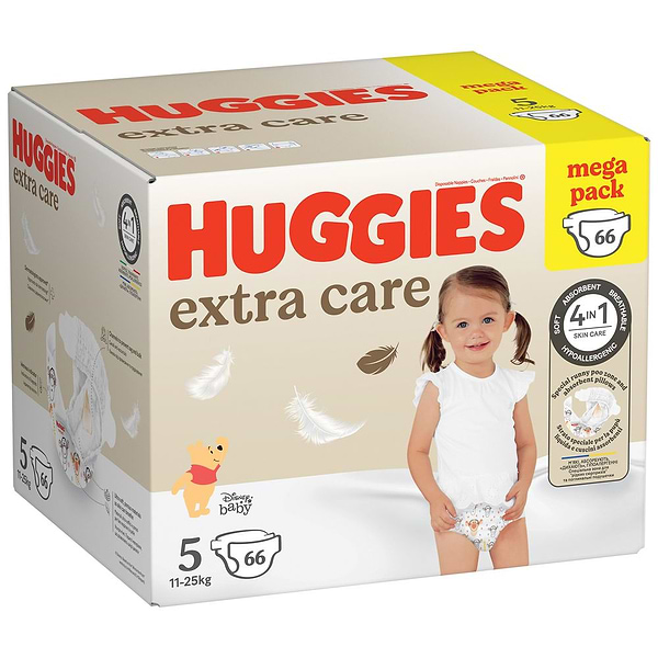 Фото - Одноразові підгузки Huggies Extra Care Size Розмір 5 (11-25 кг), 66 шт. (5029053583174)