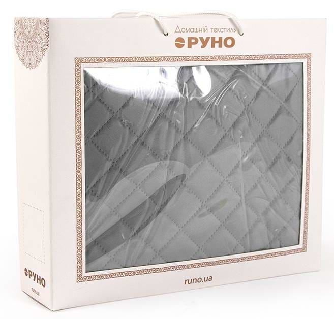 Фото - Покривало полуторне Руно 150х220 велюр (360.55_Dark Grey ромб)