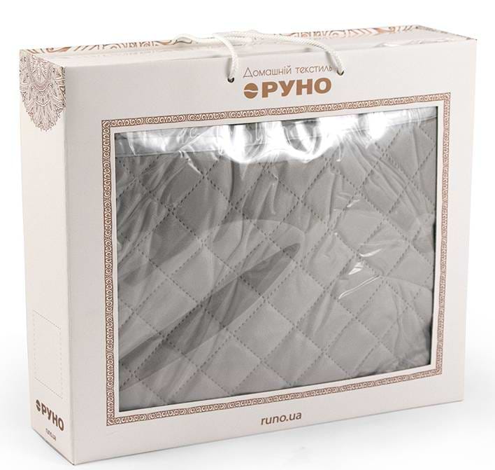 Фото - Покривало полуторне Руно 150х220 велюр (360.55_Grey ромб)