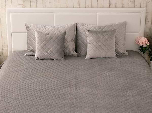 Фото - Покривало полуторне Руно 150х220 велюр (360.55_Grey ромб)