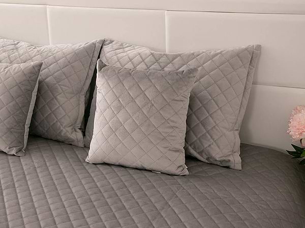 Фото - Покривало полуторне Руно 150х220 велюр (360.55_Grey ромб)