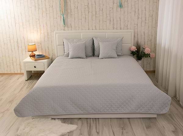 Фото - Покривало полуторне Руно 150х220 велюр (360.55_Grey ромб)