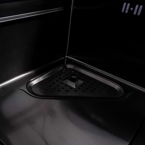 Фото - Уцінка - Мийка кухонна+змішувач+дозатор VALESO 75x46F Чорна PVD Handmade Водоспад Fly rain