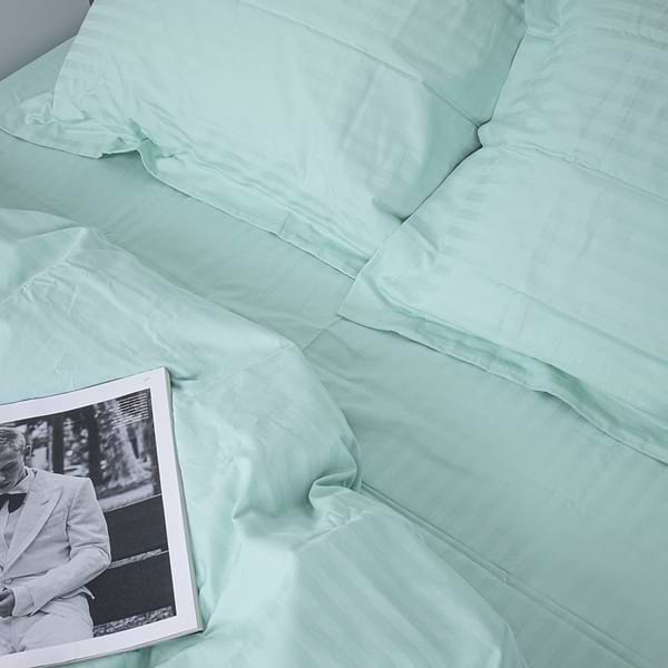 Фото - Комплект постельного белья MirSon Satin Stripe 30-0013 Azure 160х220 см (2200005252437)