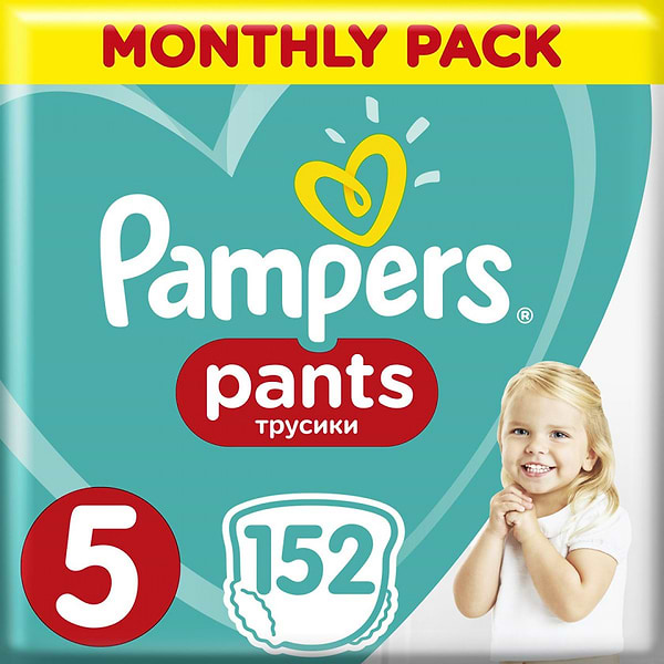 Фото - Одноразовые подгузники-трусики Pampers Pants Размер 5 Junior (12-17 кг), 152 шт. (81672161)