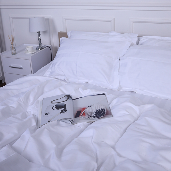 Фото - Комплект постільної білизни MirSon Сатин-страйп Royal Pearl 160х220 (2200001478961)