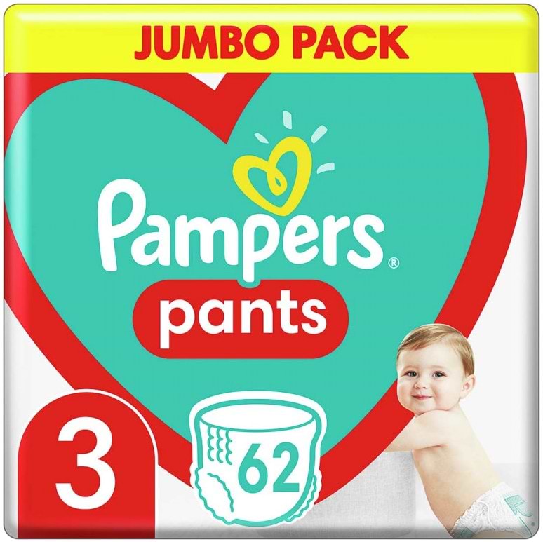 Одноразові підгузки-трусики Pampers Pants Розмір 3 Midi (6-11 кг), 62 шт. (737931)