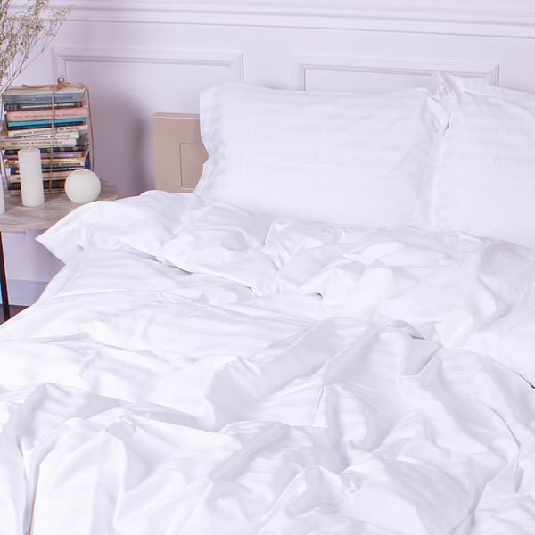 Фото - Комплект постільної білизни MirSon Satin Stripe 30-0001 White 160х220 (2200005245712)