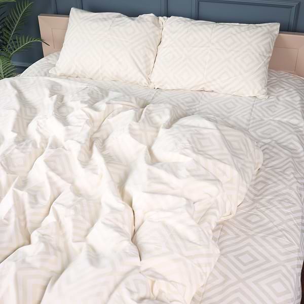 Фото - Комплект постельного белья MirSon Бязь 17-0623 Geometry Creamy 160х220 (2200008198336)