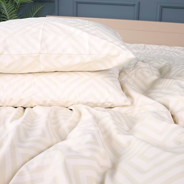 Фото - Комплект постельного белья MirSon Бязь 17-0623 Geometry Creamy 160х220 (2200008198336)