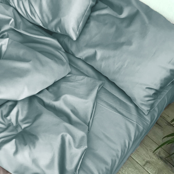 Фото - Комплект постельного белья MirSon Satin Light Pro 10-015 Sea wave 160х220 см (2200010176087)