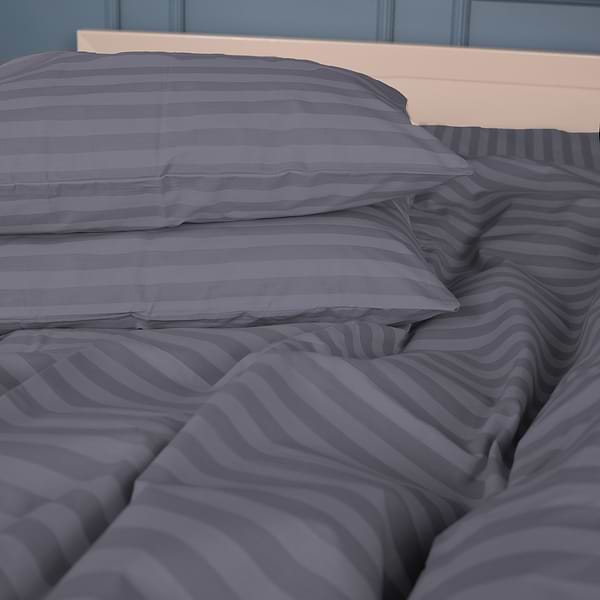 Фото - Комплект постільної білизни MirSon 2х160х220 Ranforce Elite 17-0601 Stripe Gray Ранфорс (2200008049881)